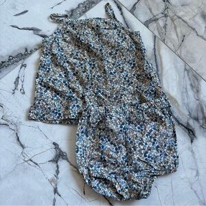 H&M Blue and White Floral Print Garment